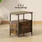 Mesa Auxiliar con Estación de Carga y Toma de Corriente Mesita de Noche con Cajones y Estantería Abierta Marrón Rústico Mesa Auxiliar con Estación de Carga y Toma de Corriente Mesita de Noche con Cajones y Estantería Abierta Marrón Rústico