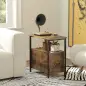 Mesa Auxiliar con Estación de Carga y Toma de Corriente Mesita de Noche con Cajones y Estantería Abierta Marrón Rústico Mesa Auxiliar con Estación de Carga y Toma de Corriente Mesita de Noche con Cajones y Estantería Abierta Marrón Rústico