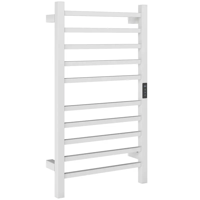Toallero Eléctrico de Pared con Wi-Fi 10 Barras Temperatura Ajustable y Temporizador IPX4 45x11x80 cm Blanco