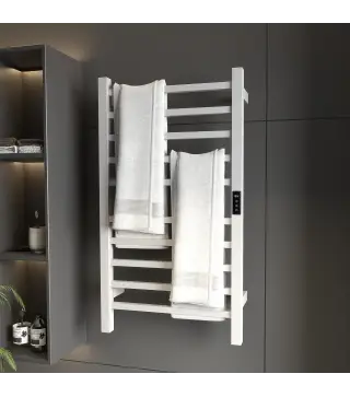 Toallero Eléctrico de Pared con Wi-Fi 10 Barras Temperatura Ajustable y Temporizador IPX4 45x11x80 cm Blanco