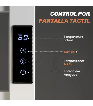 Toallero Eléctrico de Pared con Wi-Fi 10 Barras Temperatura Ajustable y Temporizador IPX4 45x11x80 cm Blanco