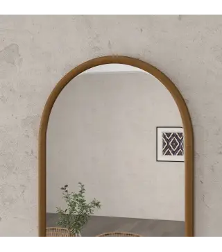 Espejo de Pared 65x110 cm con Marco de Madera en Forma de Ventana Espejo Decorativo para Salón Dormitorio Marrón Oscuro