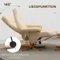 Sillón Relax Reclinable con Reposapiés 10 Puntos de Masaje Giratorio Mando a Distancia Bolsillo Lateral Crema