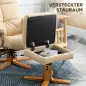 Sillón Relax Reclinable con Reposapiés 10 Puntos de Masaje Giratorio Mando a Distancia Bolsillo Lateral Crema