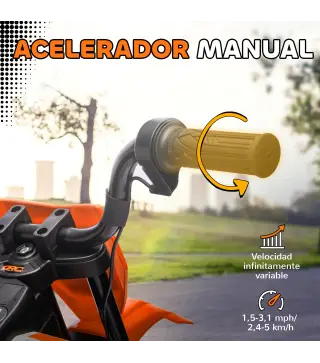 Moto Eléctrica para Niños 12V 2 Motores Suspensión Trasera Ruedas de Apoyo Desmontables Música Niños 3-6 Años Naranja