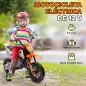 Moto Eléctrica para Niños 12V 2 Motores Suspensión Trasera Ruedas de Apoyo Desmontables Música Niños 3-6 Años Naranja