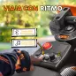 Moto Eléctrica para Niños 12V 2 Motores Suspensión Trasera Ruedas de Apoyo Desmontables Música Niños 3-6 Años Naranja
