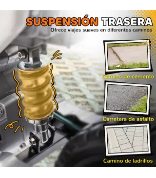 Moto Eléctrica para Niños 12V 2 Motores Suspensión Trasera Ruedas de Apoyo Desmontables Música Niños 3-6 Años Naranja