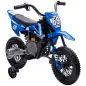 Moto Eléctrica para Niños 12V con 2 Motores Suspensión Trasera Ruedas de Apoyo Desmontables Música Niños 3-6 Años Azul