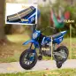 Moto Eléctrica para Niños 12V con 2 Motores Suspensión Trasera Ruedas de Apoyo Desmontables Música Niños 3-6 Años Azul