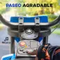Moto Eléctrica para Niños 12V con 2 Motores Suspensión Trasera Ruedas de Apoyo Desmontables Música Niños 3-6 Años Azul