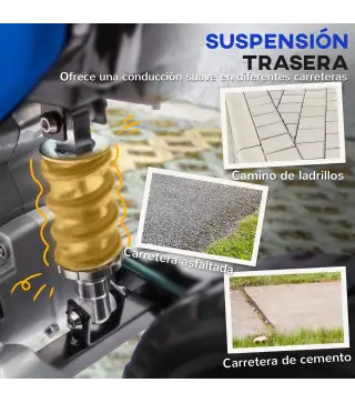 Moto Eléctrica para Niños 12V con 2 Motores Suspensión Trasera Ruedas de Apoyo Desmontables Música Niños 3-6 Años Azul