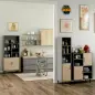 Carrito Auxiliar con Ruedas Carrito de Cocina con 3 Cestas Metálicas Cajón 2 Especieros 47x37x83 cm Gris