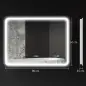 Espejo de Baño con Luz LED 80x60 cm con Bluetooth 3 Colores de Luz Función Antivaho Función de Memoria IP44