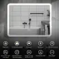 Espejo de Baño con Luz LED 80x60 cm con Bluetooth 3 Colores de Luz Función Antivaho Función de Memoria IP44