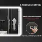 Espejo de Baño con Luz LED 80x60 cm con Bluetooth 3 Colores de Luz Función Antivaho Función de Memoria IP44