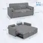 Sofá Cama 2 Plazas 3 en 1 Deslizantede Tejido Lino con Respaldo Ajustable Bolsillos 2 Cojines para Sala de Estar Gris Sofá Cama 2 Plazas 3 en 1 Deslizantede Tejido Lino con Respaldo Ajustable Bolsillos 2 Cojines para Sala de Estar Gris
