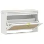 Banco Zapatero Boho con Asiento Acolchado Puerta de Ratán Cajón Abatible Estante Ajustable 8 Pares 80x26x47,5 cm Blanco Banco Zapatero Boho con Asiento Acolchado Puerta de Ratán Cajón Abatible Estante Ajustable 8 Pares 80x26x47,5 cm Blanco