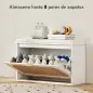 Banco Zapatero Boho con Asiento Acolchado Puerta de Ratán Cajón Abatible Estante Ajustable 8 Pares 80x26x47,5 cm Blanco Banco Zapatero Boho con Asiento Acolchado Puerta de Ratán Cajón Abatible Estante Ajustable 8 Pares 80x26x47,5 cm Blanco