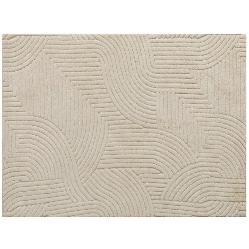 Alfombra Salón 230x160 cm Pelo Corto Estilo Moderno Base Antideslizante Tejida a Máquina Crema Alfombra Salón 230x160 cm Pelo Corto Estilo Moderno Base Antideslizante Tejida a Máquina Crema