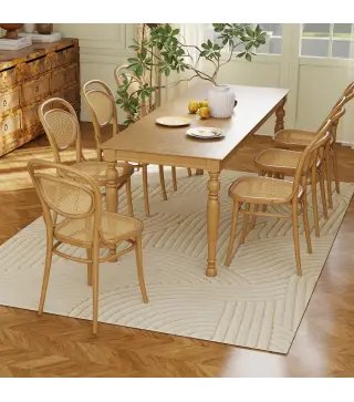 Alfombra Salón 230x160 cm Pelo Corto Estilo Moderno Base Antideslizante Tejida a Máquina Crema
