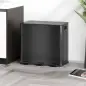 Papelera Cocina de Acero Inoxidable con 3 Compartimentos 3x15L con Pedales Tapas de Cierre Suave y Cubo Extraíble Negro Papelera Cocina de Acero Inoxidable con 3 Compartimentos 3x15L con Pedales Tapas de Cierre Suave y Cubo Extraíble Negro