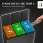 Papelera Cocina de Acero Inoxidable con 3 Compartimentos 3x15L con Pedales Tapas de Cierre Suave y Cubo Extraíble Negro Papelera Cocina de Acero Inoxidable con 3 Compartimentos 3x15L con Pedales Tapas de Cierre Suave y Cubo Extraíble Negro