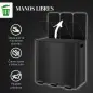 Papelera Cocina de Acero Inoxidable con 3 Compartimentos 3x15L con Pedales Tapas de Cierre Suave y Cubo Extraíble Negro Papelera Cocina de Acero Inoxidable con 3 Compartimentos 3x15L con Pedales Tapas de Cierre Suave y Cubo Extraíble Negro
