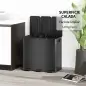 Papelera Cocina de Acero Inoxidable con 3 Compartimentos 3x15L con Pedales Tapas de Cierre Suave y Cubo Extraíble Negro Papelera Cocina de Acero Inoxidable con 3 Compartimentos 3x15L con Pedales Tapas de Cierre Suave y Cubo Extraíble Negro