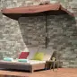 Demi parasol - parasol de balcón 5 varillas de metal 2,3x1,3x2,49 m poliéster alta densidad chocolate