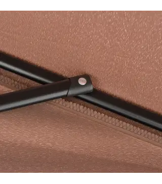 Demi parasol - parasol de balcón 5 varillas de metal 2,3x1,3x2,49 m poliéster alta densidad chocolate