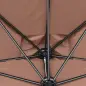 Demi parasol - parasol de balcón 5 varillas de metal 2,3x1,3x2,49 m poliéster alta densidad chocolate
