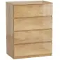 Cómoda 4 Cajones para Dormitorio Moderna Diseño sin Tiradores para Comedor Entrada 60x40x80 cm Madera Natural Cómoda 4 Cajones para Dormitorio Moderna Diseño sin Tiradores para Comedor Entrada 60x40x80 cm Madera Natural