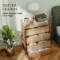 Cómoda 4 Cajones para Dormitorio Moderna Diseño sin Tiradores para Comedor Entrada 60x40x80 cm Madera Natural Cómoda 4 Cajones para Dormitorio Moderna Diseño sin Tiradores para Comedor Entrada 60x40x80 cm Madera Natural