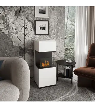 Chimenea de bioetanol de sobre pies con quemador 1,2L, aproximadamente 3H de duración de combustión, cobertura 20 a 25 m²