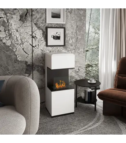 Chimenea de bioetanol de sobre pies con quemador 1,2L, aproximadamente 3H de duración de combustión, cobertura 20 a 25 m²