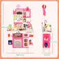 Cocina de Juguete con Luces Sonido Accesorios Fregadero Utensilios Alimentos Falsos para Niños a Partir de 3 Años Rosa Cocina de Juguete con Luces Sonido Accesorios Fregadero Utensilios Alimentos Falsos para Niños a Partir de 3 Años Rosa