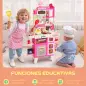 Cocina de Juguete con Luces Sonido Accesorios Fregadero Utensilios Alimentos Falsos para Niños a Partir de 3 Años Rosa Cocina de Juguete con Luces Sonido Accesorios Fregadero Utensilios Alimentos Falsos para Niños a Partir de 3 Años Rosa