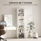 Librería de 7 Niveles Estantería para Libros Moderna con Estantes Abiertos y Puerta 40x30x180 cm Blanco Librería de 7 Niveles Estantería para Libros Moderna con Estantes Abiertos y Puerta 40x30x180 cm Blanco