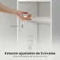 Librería de 7 Niveles Estantería para Libros Moderna con Estantes Abiertos y Puerta 40x30x180 cm Blanco Librería de 7 Niveles Estantería para Libros Moderna con Estantes Abiertos y Puerta 40x30x180 cm Blanco