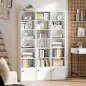 Librería de 7 Niveles Estantería para Libros Moderna con Estantes Abiertos y Puerta 40x30x180 cm Blanco Librería de 7 Niveles Estantería para Libros Moderna con Estantes Abiertos y Puerta 40x30x180 cm Blanco
