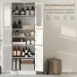 Columna de Baño Estrecha con Puertas de Vidrio Puertas de Lamas Estantes Ajustables 60x30x170 cm Blanco