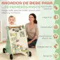 Andador Madera Bebé Control Velocidad Xilófono Engranajes Laberinto Cuentas Centro de Actividades Montessori Verde Andador Madera Bebé Control Velocidad Xilófono Engranajes Laberinto Cuentas Centro de Actividades Montessori Verde