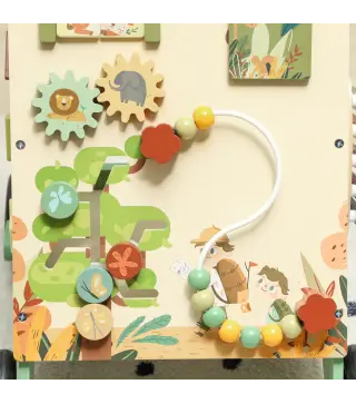 Andador Madera Bebé Control Velocidad Xilófono Engranajes Laberinto Cuentas Centro de Actividades Montessori Verde