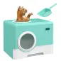 Arenero para Gatos con Pala Bandeja Extraíble 2 Puertas Entrada Principal y Salida Superior 52x41x38,5 cm Verde