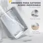 Arenero para Gatos de Acero Inoxidable XL con Borde Alto Pala Fácil de Limpiar Prueba de Fugas 60,2x40,2x29,7 cm Gris