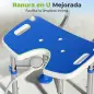 Silla Ducha Personas Mayores Antideslizante con Respaldo Altura Ajustable Soporte para Alcachofa Carga 150 kg Azul Silla Ducha Personas Mayores Antideslizante con Respaldo Altura Ajustable Soporte para Alcachofa Carga 150 kg Azul