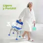 Silla Ducha Personas Mayores Antideslizante con Respaldo Altura Ajustable Soporte para Alcachofa Carga 150 kg Azul Silla Ducha Personas Mayores Antideslizante con Respaldo Altura Ajustable Soporte para Alcachofa Carga 150 kg Azul