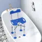 Silla Ducha Personas Mayores Antideslizante con Respaldo Altura Ajustable Soporte para Alcachofa Carga 150 kg Azul Silla Ducha Personas Mayores Antideslizante con Respaldo Altura Ajustable Soporte para Alcachofa Carga 150 kg Azul