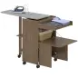 Armario Tabla de Planchar Plegable con Soporte para Plancha y Ropa con Compartimento Abierto,154x55x87 cm, Marrón